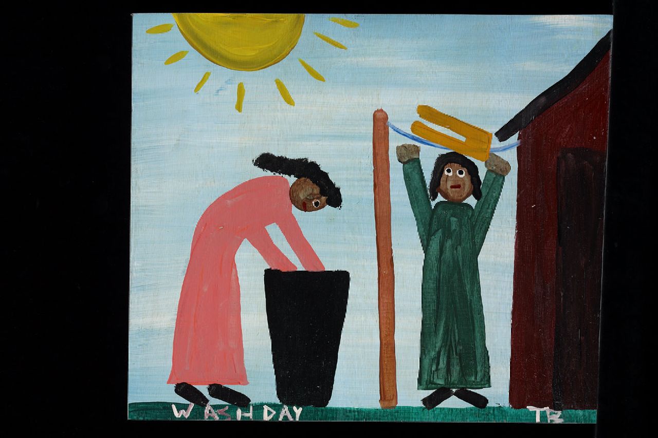 Brown T. | Timothy 'Tim' Brown, Wash day, acrylic on panel 35.0 x 41.0 cm, signed l.r. with initials Brown T. | Timothy 'Tim' Brown, Wash day, acrylic on panel 35.0 x 41.0 cm, signed l.r. with initials