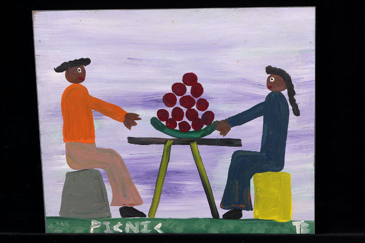 Brown T.  | Timothy 'Tim' Brown, Picnic, acrylic on panel 34.0 x 42.0 cm, signed l.r. with initials