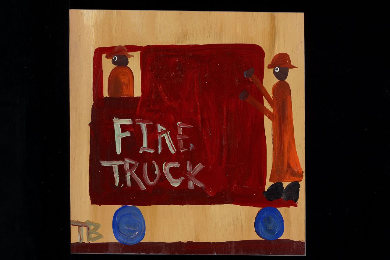 Brown T.  | Timothy 'Tim' Brown, Fire truck, acrylic on panel 38.0 x 37.0 cm, signed l.l. with initials