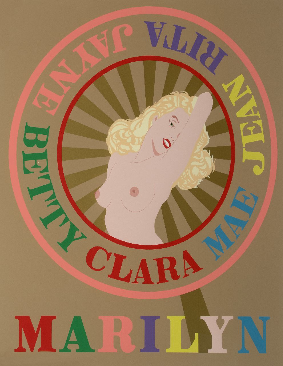 Robert Clark | Sunburst Marilyn (Homage to Marilyn Monroe), screenprint on paper, 85.0 x 71.5 cm, signed l.r. (in pencil) and dated 2001 (in pencil)