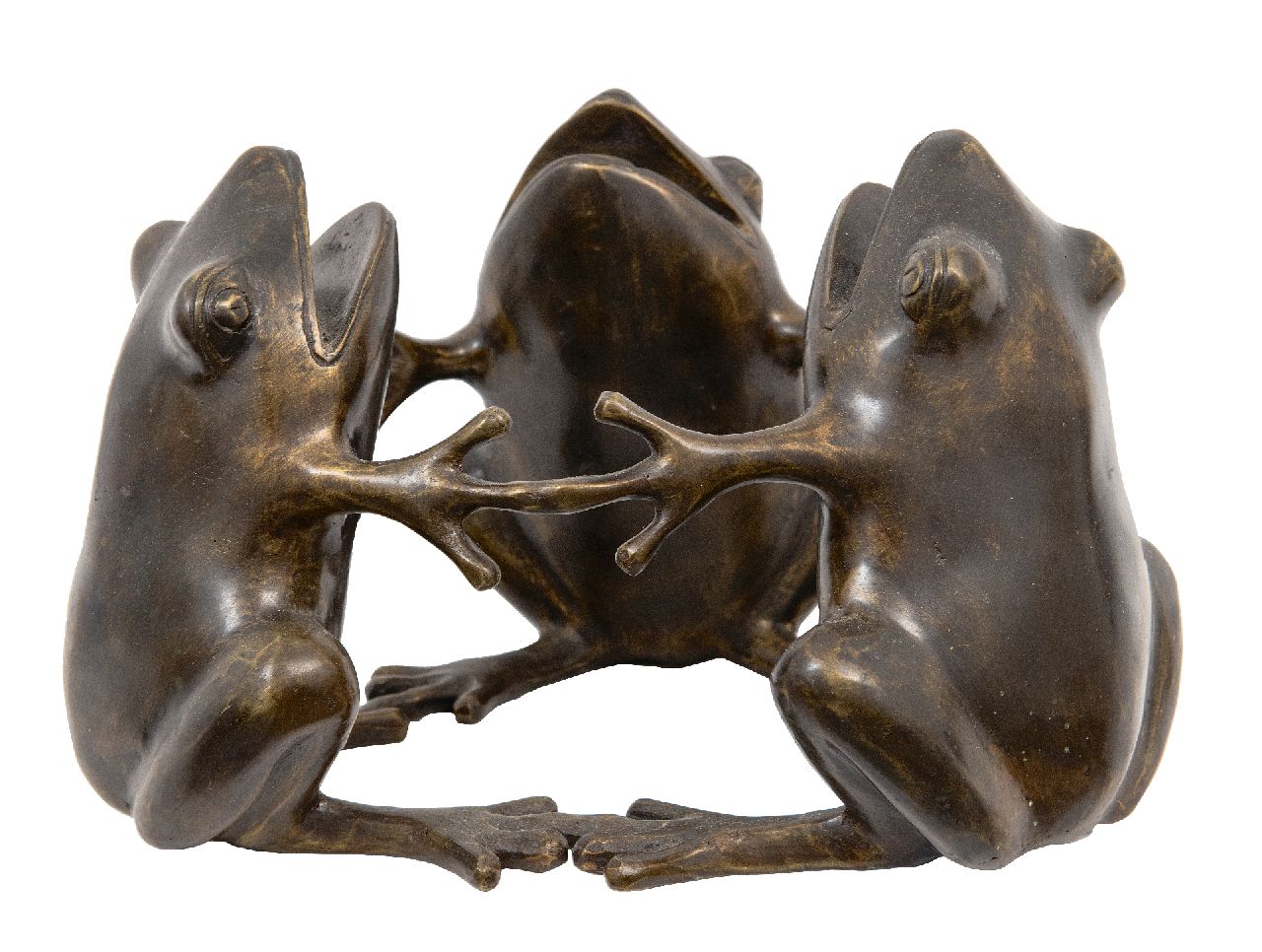 Onbekend 20e eeuw (1e helft)  | Onbekend | Sculptures and objects offered for sale | Three frogs, bronze 19.5 cm