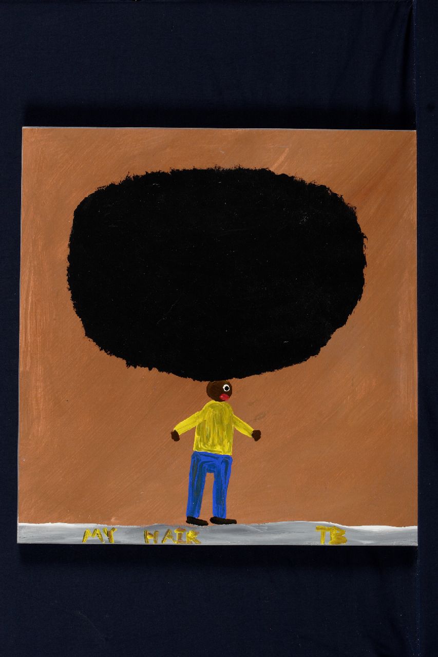 Brown T.  | Timothy 'Tim' Brown, My hair, acrylic on panel 43.0 x 41.0 cm, signed l.r. with initials