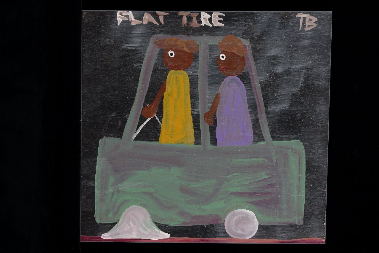 Brown T.  | Timothy 'Tim' Brown, Flat tire, acrylic on panel 42.0 x 46.0 cm, signed u.r. with initials