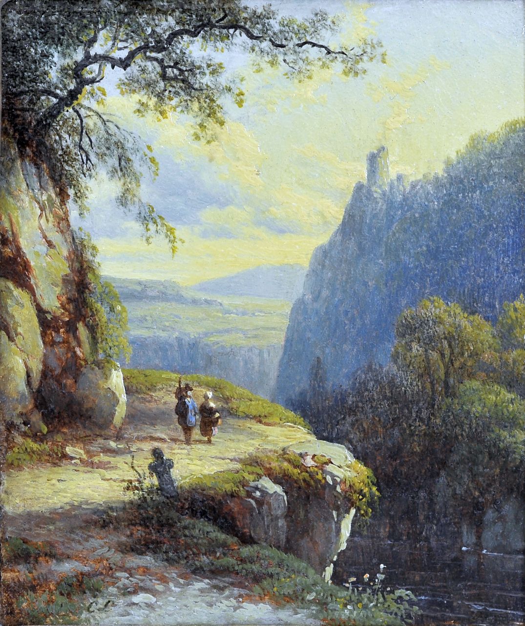 Lieste C.  | Cornelis Lieste, Paysage montagneuse, oil on panel 10.2 x 8.6 cm, signed l.l. with initials