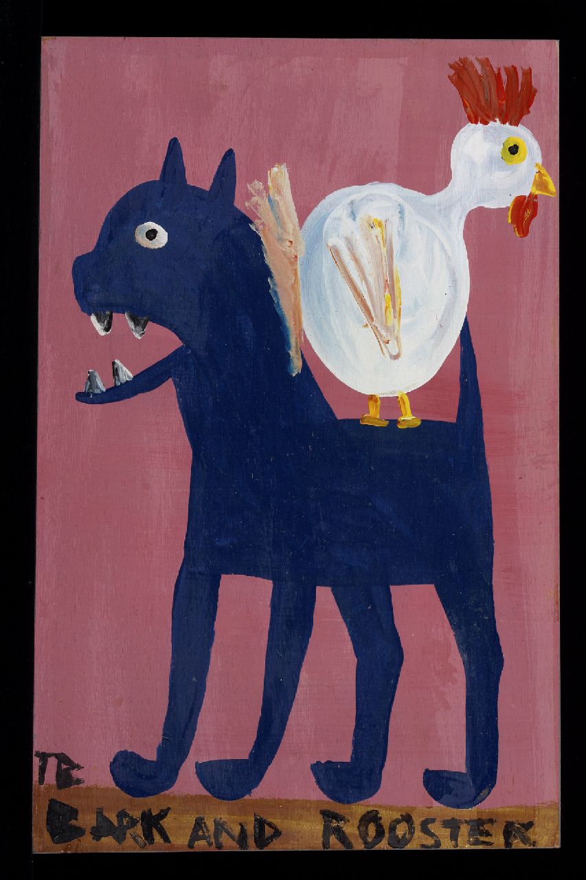 Brown T. | Timothy 'Tim' Brown, Bark and Rooster, acrylic on panel 56.0 x 36.0 cm, signed l.l. with initials Brown T. | Timothy 'Tim' Brown, Bark and Rooster, acrylic on panel 56.0 x 36.0 cm, signed l.l. with initials