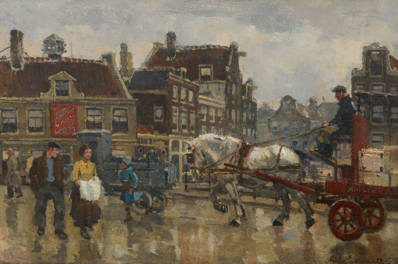 Langeveld F.A.  | Franciscus Arnoldus 'Frans' Langeveld | Paintings offered for sale | Bridge in Amsterdam, oil on canvas 40.5 x 61.0 cm, signed l.r.