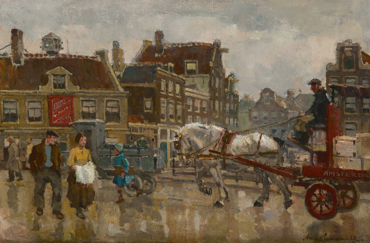 Langeveld F.A.  | Franciscus Arnoldus 'Frans' Langeveld | Paintings offered for sale | Bridge in Amsterdam, oil on canvas 40.5 x 61.0 cm, signed l.r.