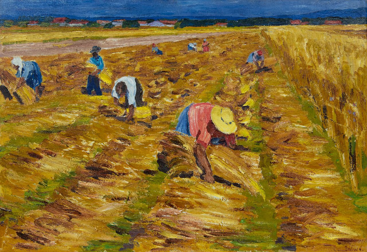 Balwé A.  | Arnold Balwé, The harvest, oil on canvas 76.0 x 110.0 cm, signed l.r.