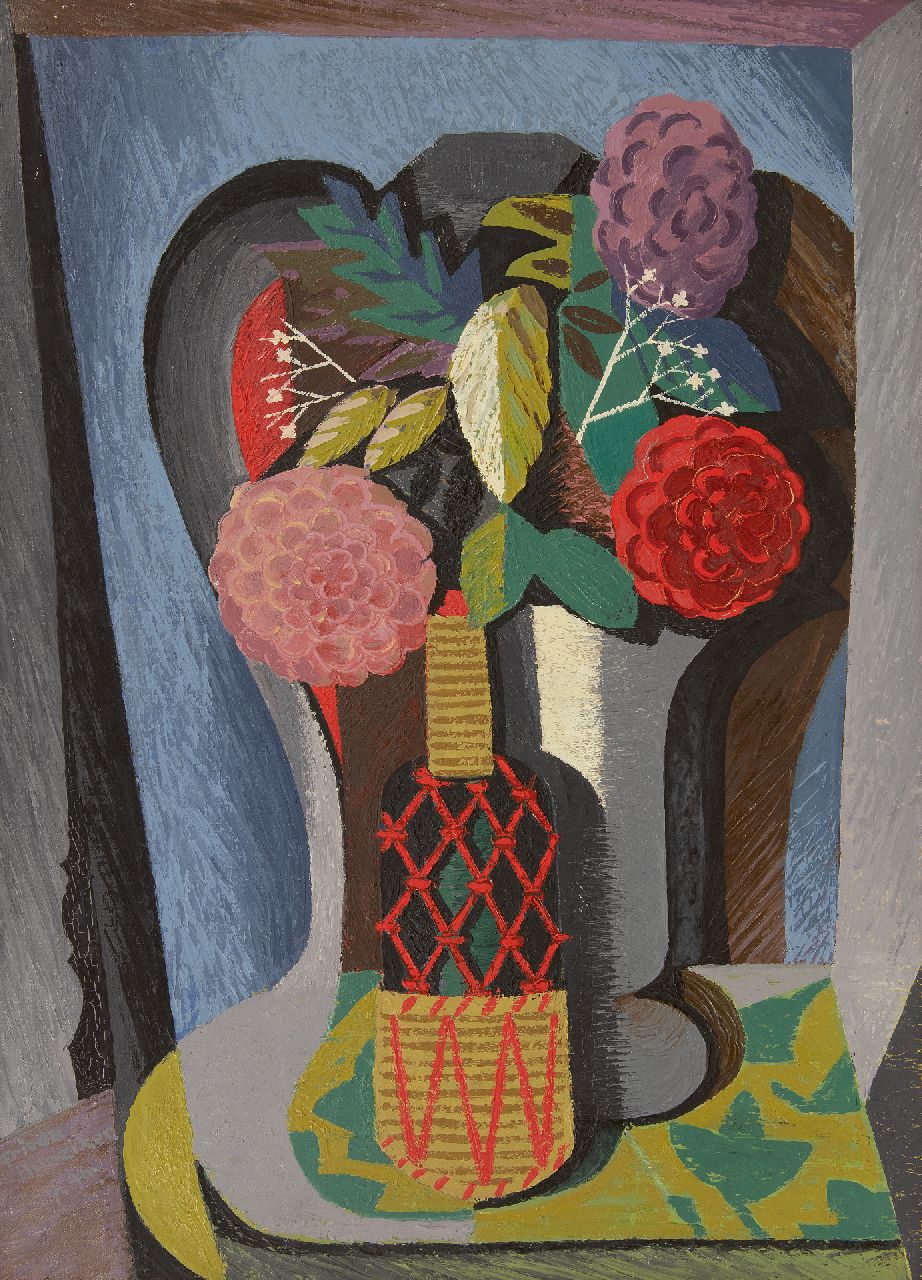 Hunziker F.  | Frieda Hunziker | Paintings offered for sale | Still life with flowers, oil on canvas 70.2 x 50.4 cm, signed l.l. and dated 7-1946