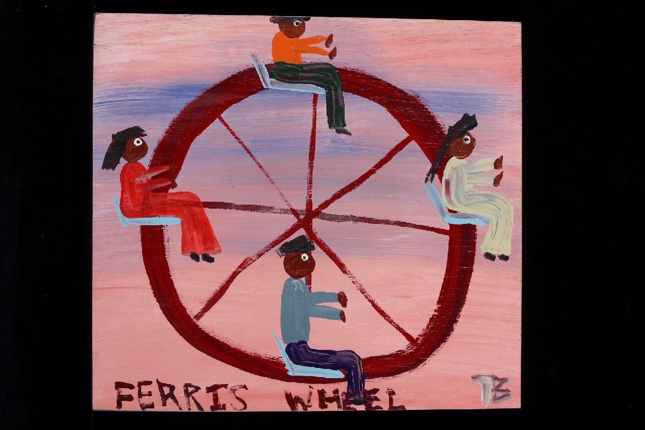 Brown T.  | Timothy 'Tim' Brown | Paintings offered for sale | Ferris wheel, acrylic on panel 37.0 x 40.0 cm