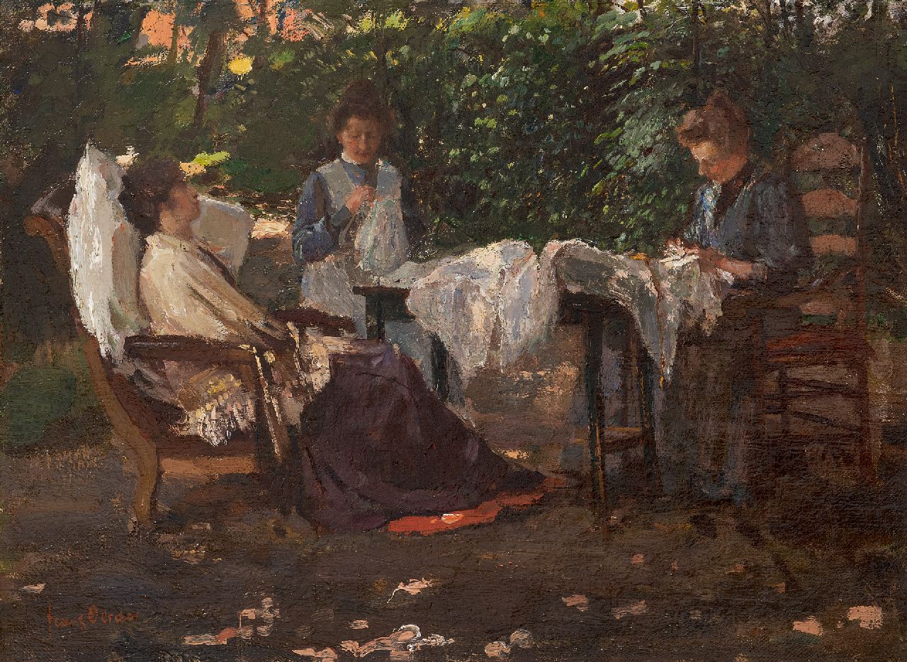 Oerder F.D.  | 'Frans' David Oerder, A quiet afternoon, oil on canvas 37.3 x 50.5 cm, signed l.l.