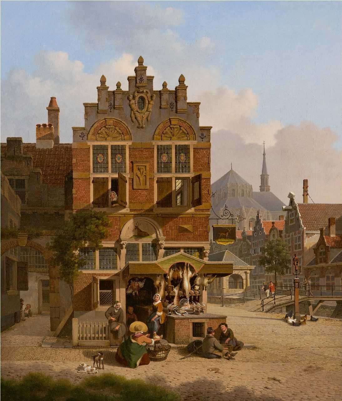 Verheijen J.H.  | Jan Hendrik Verheijen | Paintings offered for sale | The poultry market, oil on canvas 64.7 x 54.9 cm, signed l.l. and without frame