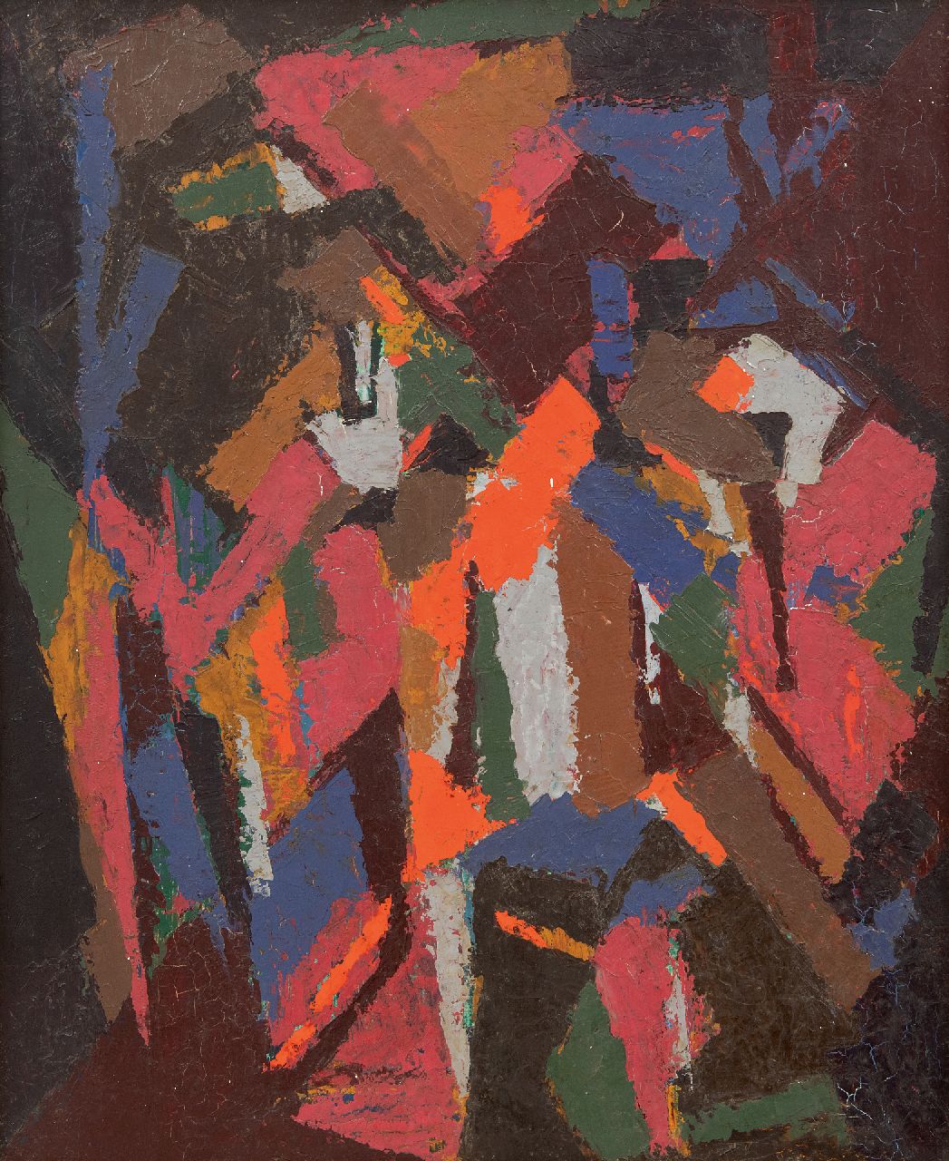 Hunziker F.  | Frieda Hunziker, Composition, oil on canvas 45.5 x 37.5 cm, signed on the reverse and executed 1948