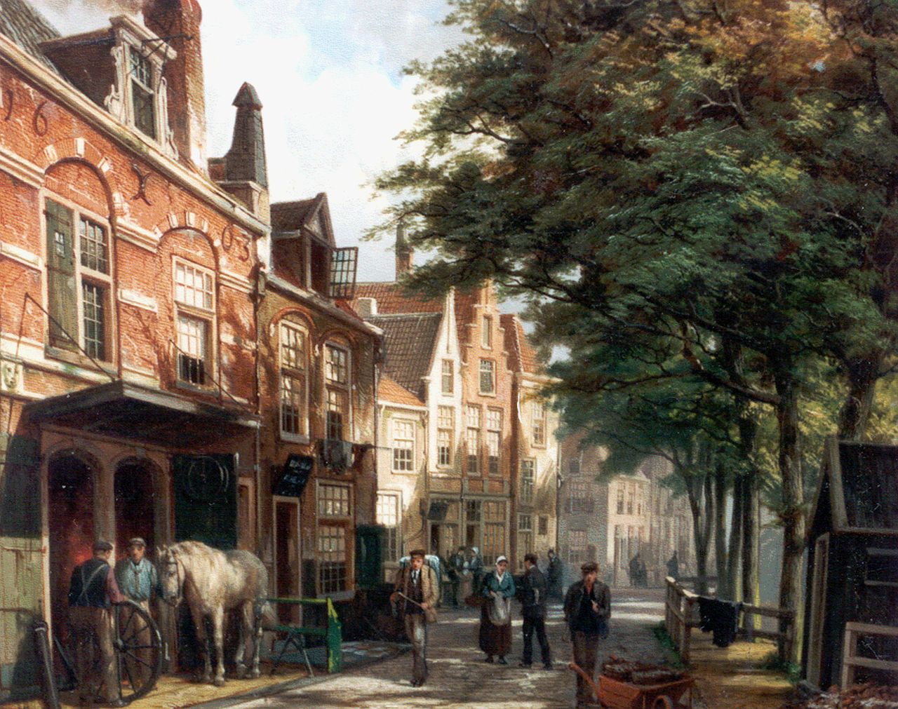 Koekkoek W.  | Willem Koekkoek, A forge, Haarlem, oil on canvas 56.0 x 66.0 cm, signed l.l.