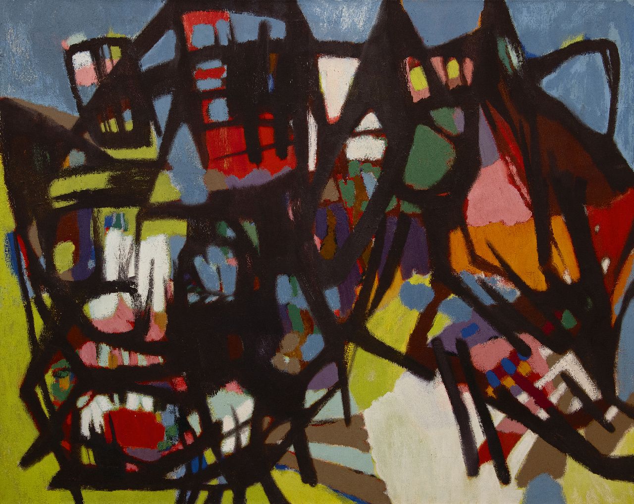 Hunziker F.  | Frieda Hunziker, Animals I, oil on canvas 99.8 x 124.7 cm, executed 1954