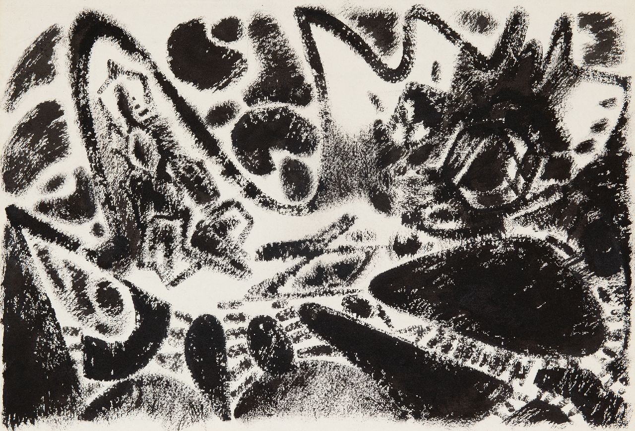 Hunziker F.  | Frieda Hunziker, Composition, pencil and gouache on paper 38.6 x 56.1 cm, without frame