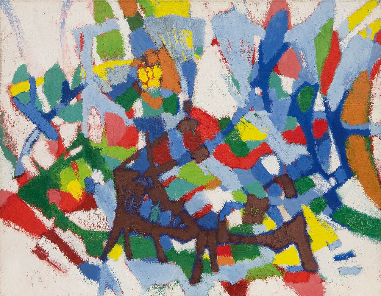 Hunziker F.  | Frieda Hunziker, Composition, oil on canvas 70.0 x 90.4 cm, signed on the reverse and painted in 1957