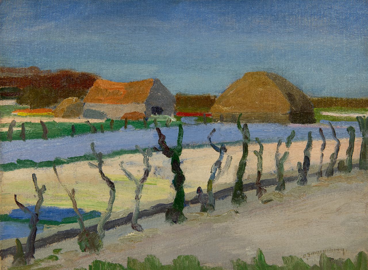 Smorenberg D.  | Dirk Smorenberg, Blooming bulb fields, oil on canvas 30.2 x 39.9 cm, signed l.r. and without frame