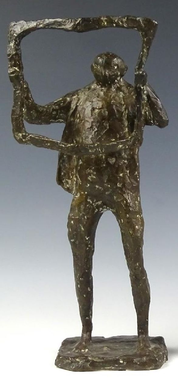 Leeser T.  | Titus Leeser | Sculptures and objects offered for sale | The Newspaper Reader, bronze 40.3 x 17.6 cm, signed with monogram on the base and executed in 1967