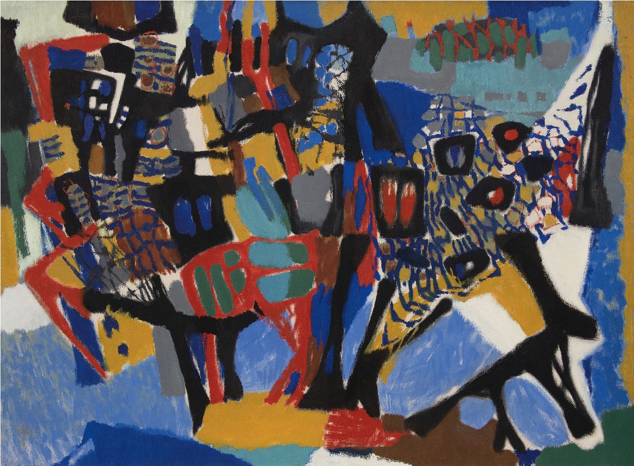 Hunziker F.  | Frieda Hunziker, Animals IV, oil on canvas 99.5 x 134.6 cm, signed on the stretcher and painted in 1955
