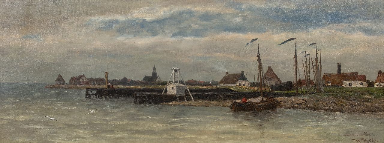 Roelofs W.  | Willem Roelofs, Oude-Schild Ile de Texel, oil on canvas 57.5 x 150.5 cm, signed l.r.