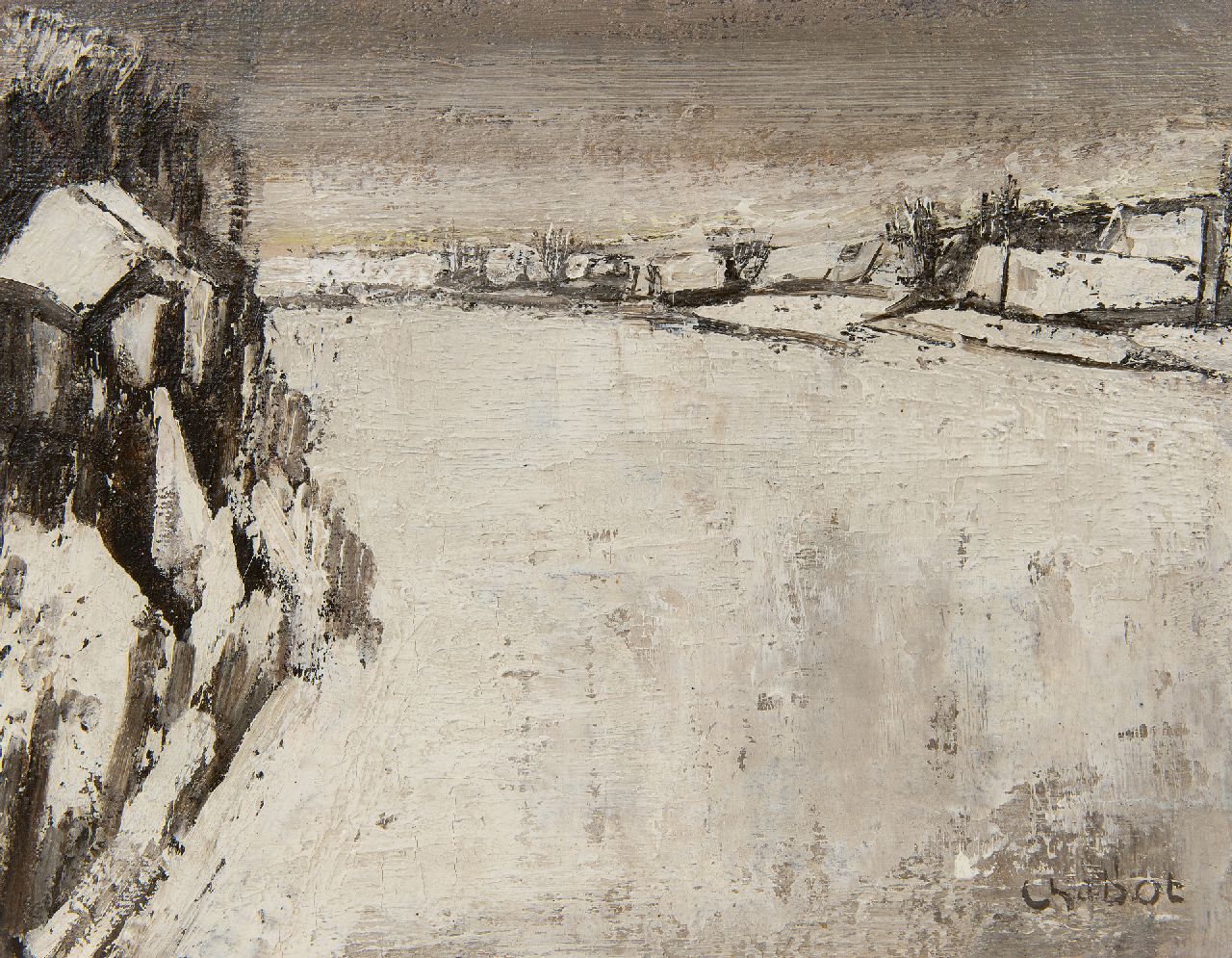 Chabot H.  | Hendrik 'Henk' Chabot | Paintings offered for sale | Winter 1944/1945, oil on paper laid down on panel 24.5 x 30.7 cm, signed l.r. and painted ca. 1944, without frame