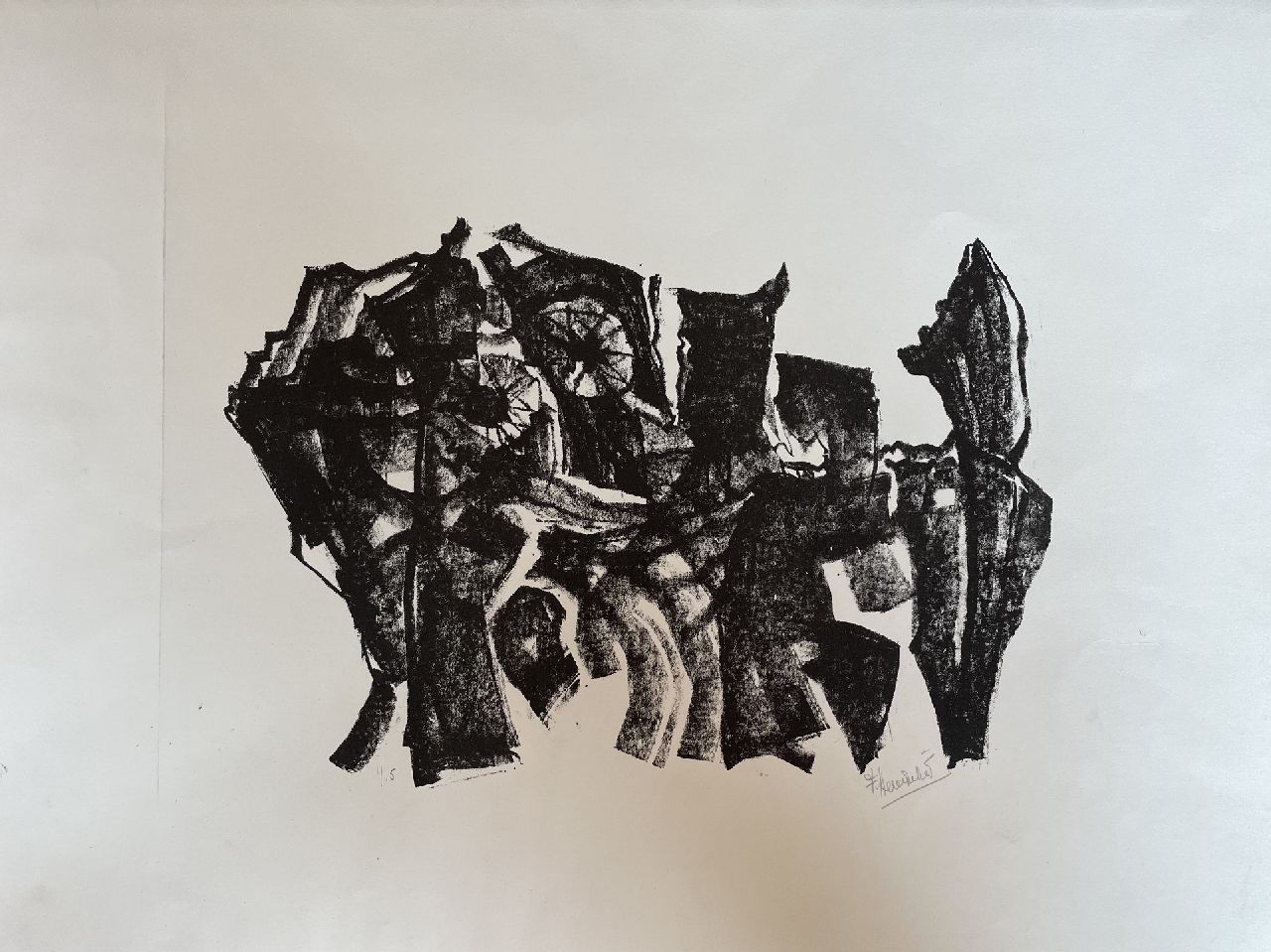 Hunziker F.  | Frieda Hunziker, Dog, lithograph on paper 39.0 x 52.5 cm, signed l.r. (in pencil) and executed ca. 1960