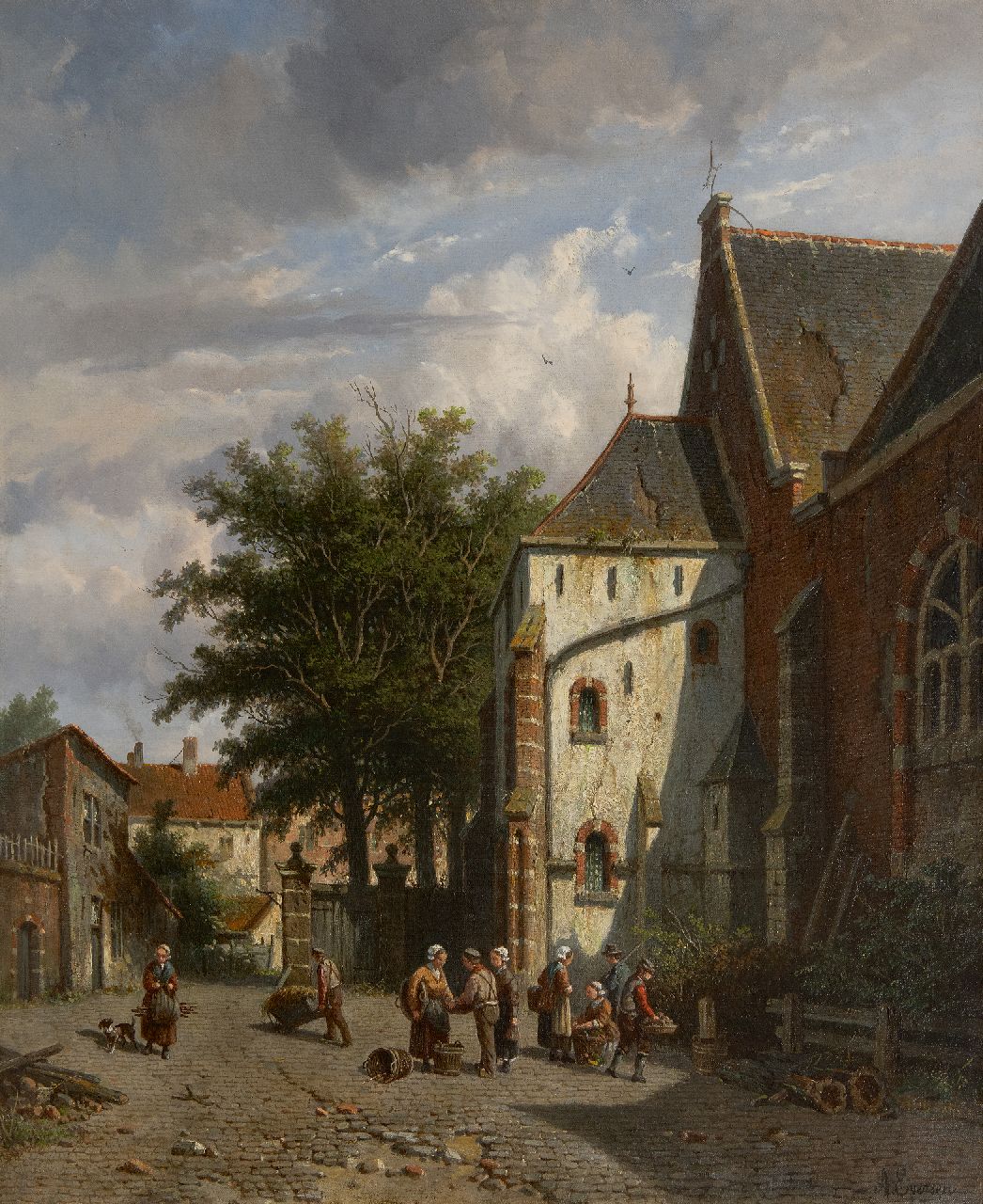 Eversen A.  | Adrianus Eversen | Paintings offered for sale | Behind the Westerkerk in Enkhuizen, oil on canvas 56.4 x 46.6 cm, signed l.r. and without frame