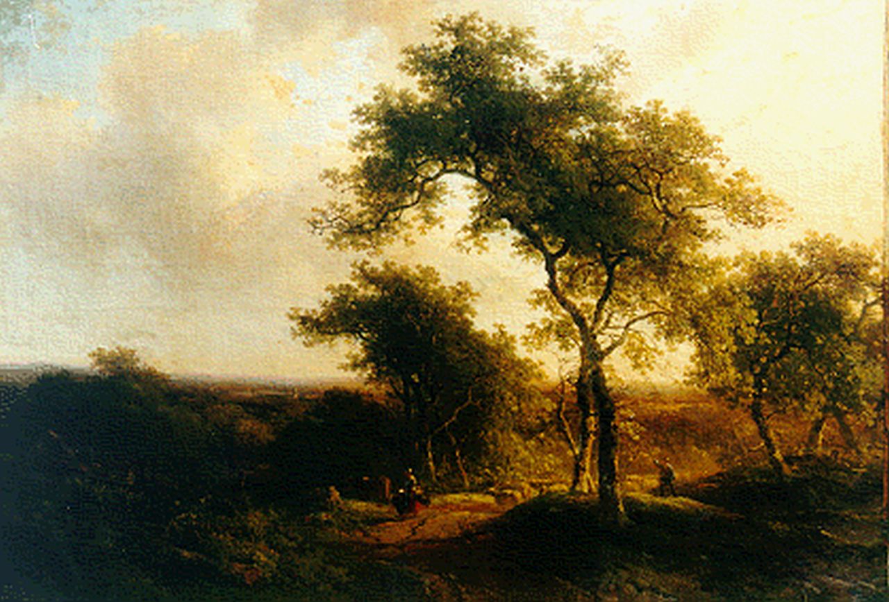 Roelofs W.  | Willem Roelofs, Heuvelachtig boslandschap, oil on canvas 59.0 x 79.1 cm, gesigneerd rechts van het midden. and te dateren ca. 1842