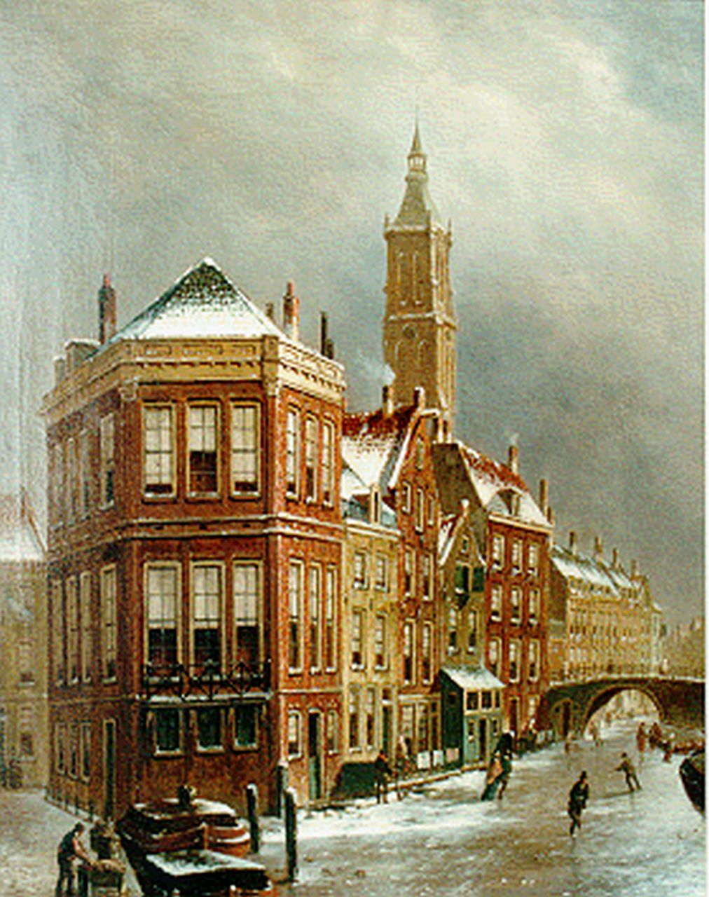 Jongh O.R. de | Oene Romkes de Jongh, View of 't Kolkje, Amsterdam, oil on canvas 67.0 x 54.0 cm, signed l.l.