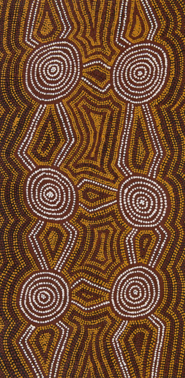 Tjapaltjarri M.G.  | Morris Gibson Tjapaltjarri | Paintings offered for sale | Tingari stories, oil on canvas 91.0 x 46.0 cm, signed on the reverse