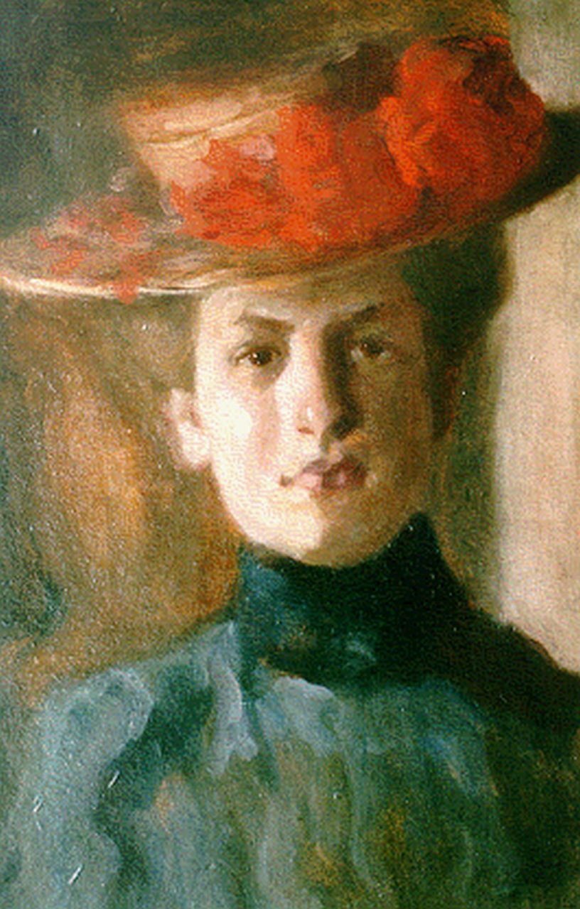 Ansingh M.E.G.  | Maria Elisabeth Georgina 'Lizzy' Ansingh, Self-portrait, oil on painter's cardboard 52.0 x 35.5 cm