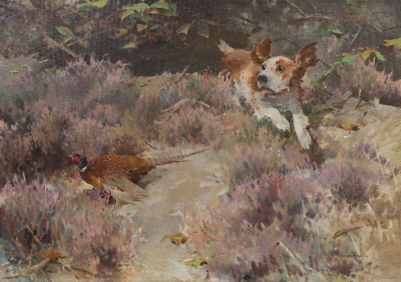 Hem P. van der | Pieter 'Piet' van der Hem, The chase, oil on canvas 70.0 x 100.3 cm, signed l.r.