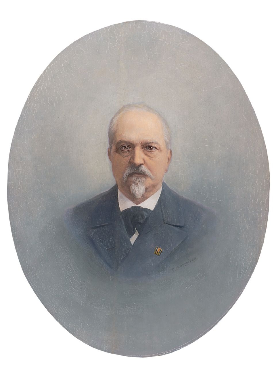 Mondriaan P.C.  | Pieter Cornelis 'Piet' Mondriaan | Paintings offered for sale | Portrait of C.M.J.W. Rijnen, oil on panel 49.6 x 39.1 cm, signed r.c. and painted 1914-1915 (Joosten) or 1908-1911 (Bax)