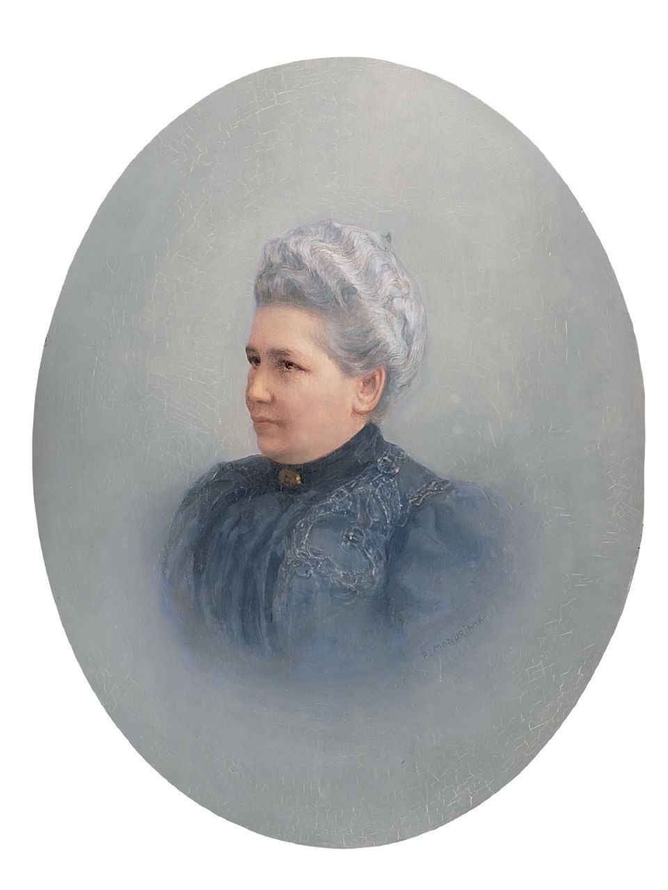 Mondriaan P.C.  | Pieter Cornelis 'Piet' Mondriaan | Paintings offered for sale | Portrait of Mrs. L.C.M. Rijnen-van den Bosch, oil on panel 49.1 x 38.7 cm, signed m.r. and painted 1914-1915 (Joosten) or 1908-1911 (Bax)