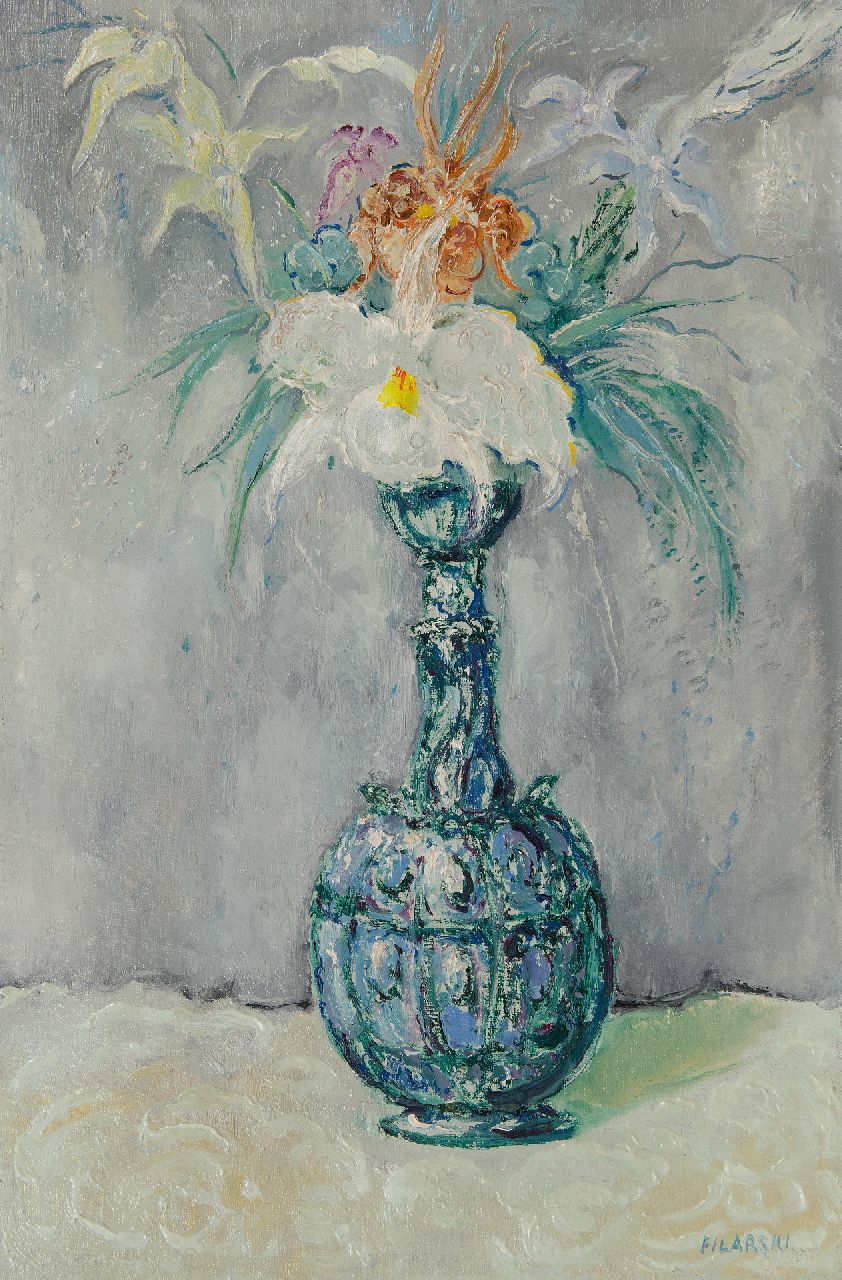 Filarski D.H.W.  | 'Dirk' Herman Willem Filarski | Paintings offered for sale | Flowers in a vase, oil on canvas 51.2 x 34.0 cm, signed l.r.
