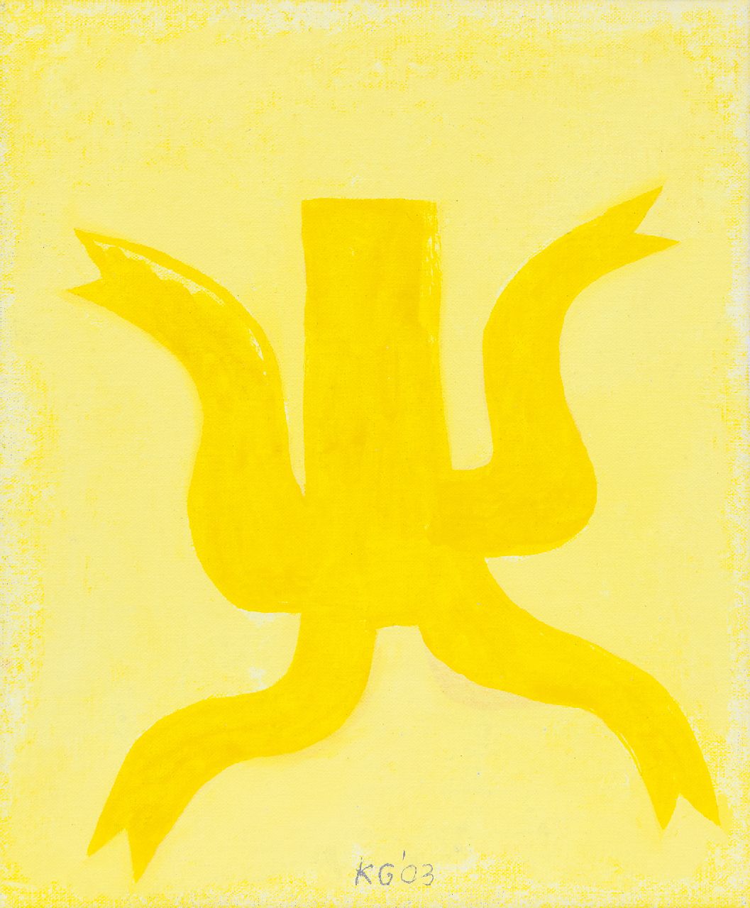 Gubbels K.  | Klaas Gubbels | Paintings offered for sale | Yellow kettle, acrylic on canvas 30.4 x 25.0 cm, signed l.c. and dated '03