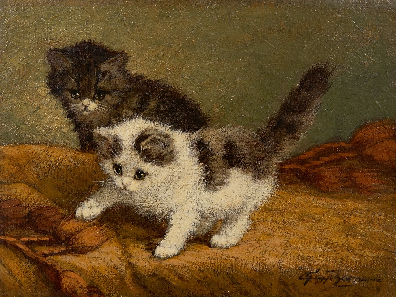Raaphorst C. | Cornelis Raaphorst | Paintings offered for sale | Two kittens playing, oil on canvas 18.1 x 24.2 cm, signed l.r. Raaphorst C. | Cornelis Raaphorst | Paintings offered for sale | Two kittens playing, oil on canvas 18.1 x 24.2 cm, signed l.r.