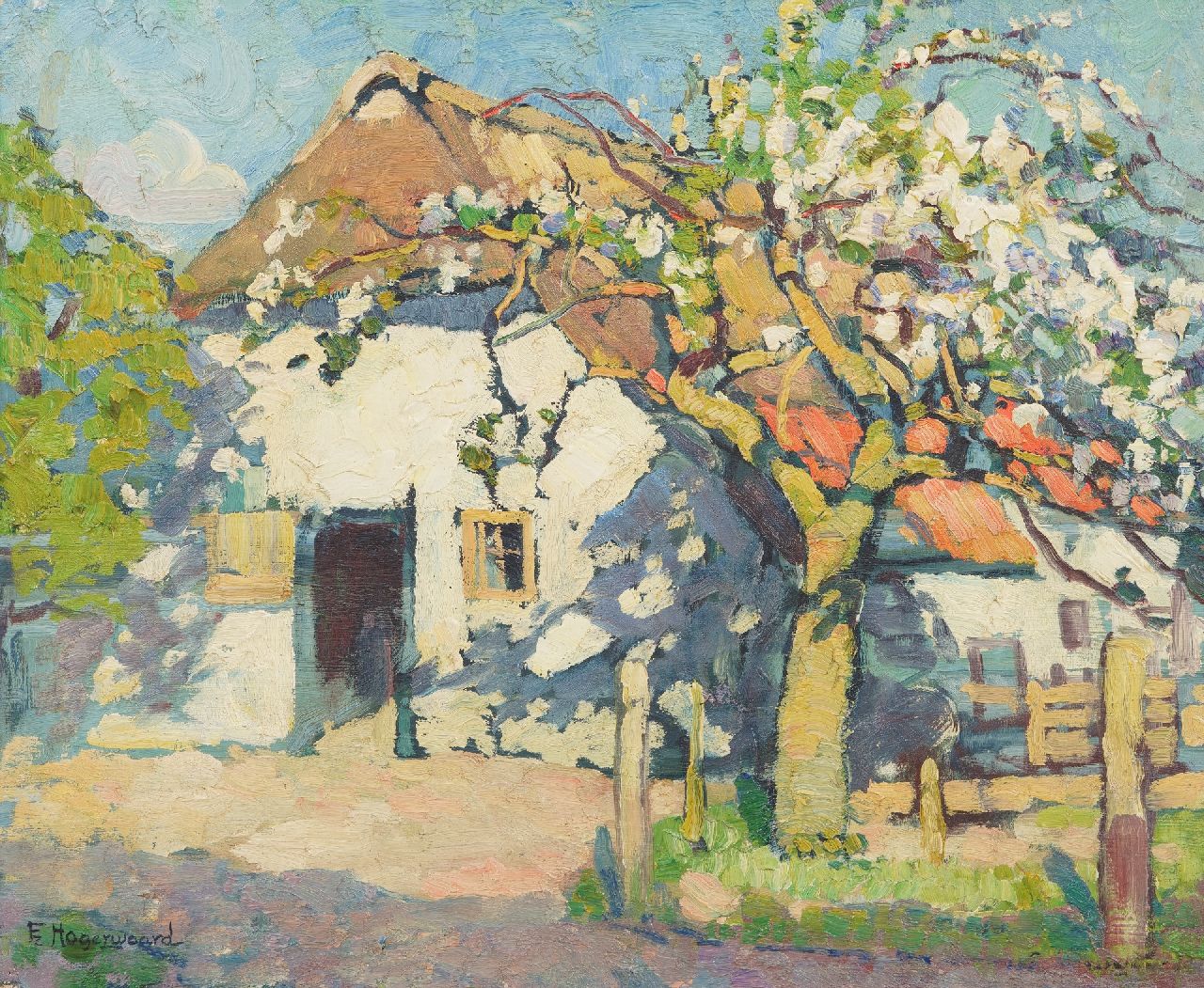 Hogerwaard F.  | François 'Frans' Hogerwaard | Paintings offered for sale | A flowering tree, oil on canvas 38.5 x 46.5 cm, signed l.l.