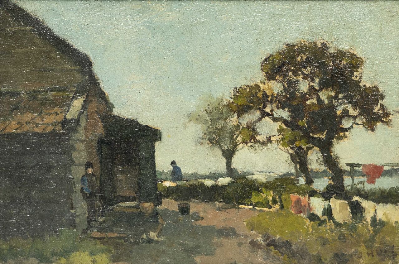 Weissenbruch H.J.  | Hendrik Johannes 'J.H.' Weissenbruch | Paintings offered for sale | -, oil on panel 16.0 x 23.5 cm, signed l.r.