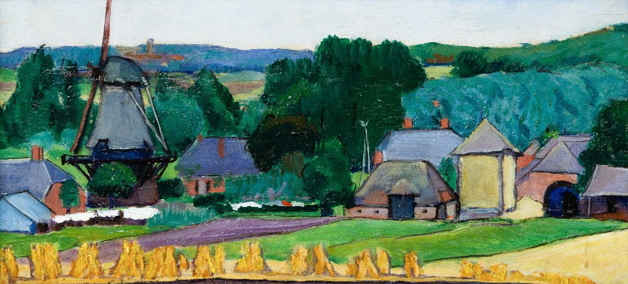 Huszár V.  | Vilmos Huszár | Paintings offered for sale | -, oil on panel 18.0 x 36.5 cm