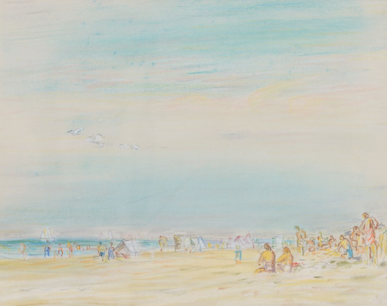 Gestel L.  | Leendert 'Leo' Gestel | Watercolours and drawings offered for sale | -, pastel on paper 24.0 x 30.0 cm