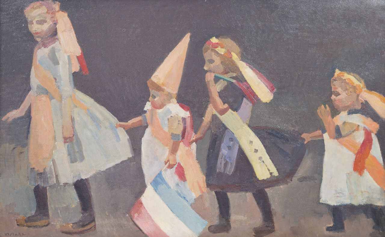 Maks C.J.  | Cornelis Johannes 'Kees' Maks | Paintings offered for sale | Hartjesdag in Amsterdam (carnival), oil on canvas 94.9 x 153.0 cm, signed l.l. and painted ca. 1915