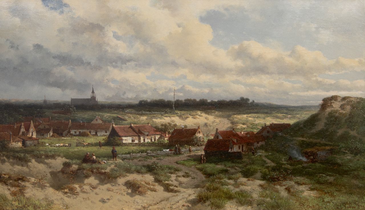 Verveer S.L.  | 'Salomon' Leonardus Verveer | Paintings offered for sale | View of Old Scheveningen from the dunes, oil on canvas 65.5 x 112.4 cm, signed l.r. and dated '69