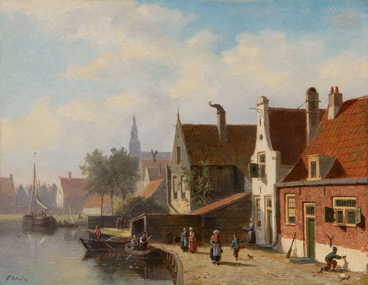 Hulk sr. J.F. | Johannes Frederik Hulk sr. | Paintings offered for sale | A view in Antwerp, oil on panel 31.5 x 40.7 cm, signed l.l. Hulk sr. J.F. | Johannes Frederik Hulk sr. | Paintings offered for sale | A view in Antwerp, oil on panel 31.5 x 40.7 cm, signed l.l.