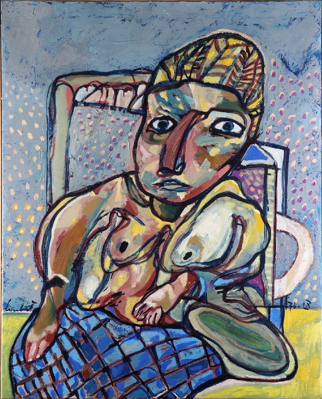 Lucebert (Lubertus Jacobus Swaanswijk)   | Lucebert (Lubertus Jacobus Swaanswijk) | Paintings offered for sale | Half naked, oil on canvas 100.2 x 80.0 cm, signed l.l. and dated '76.IX