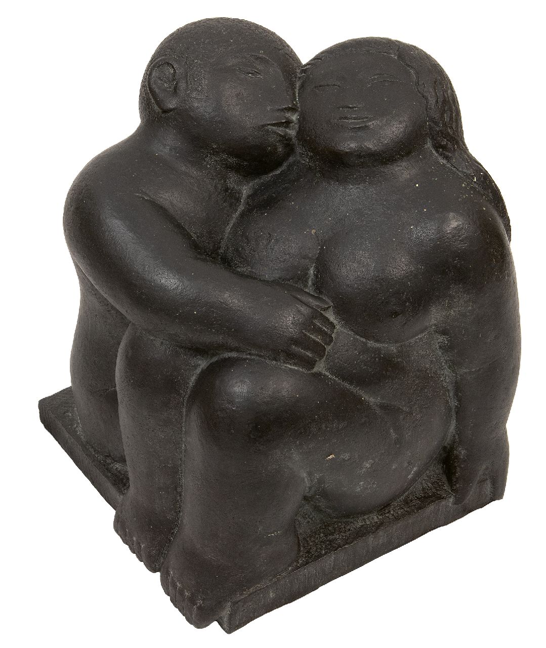 Meefout J.P.W.  | Johannes Petrus Wilhelmus 'Jan' Meefout | Sculptures and objects offered for sale | Couple, bronze 33.5 x 27.0 cm, dated on the back of the base 1975