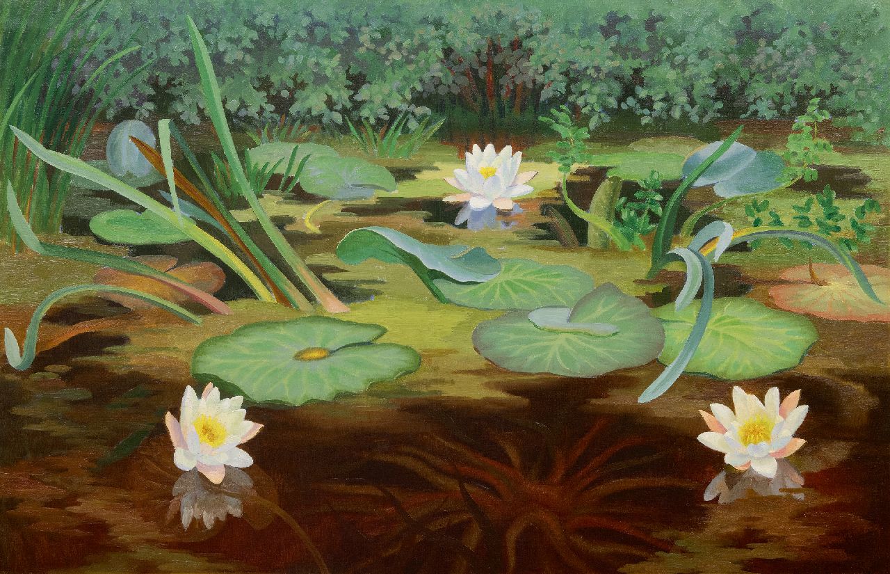 Smorenberg D.  | Dirk Smorenberg | Paintings offered for sale | Water lilies, oil on canvas 65.4 x 100.5 cm, signed l.r.