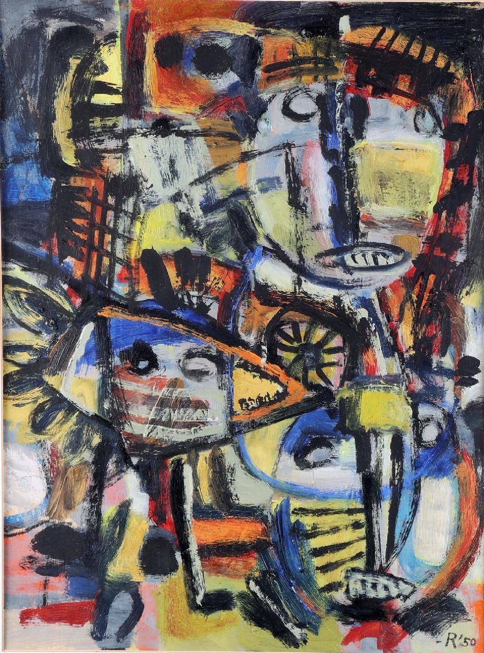 Gust Romijn | Untitled, oil on paper, 50.0 x 37.0 cm, signed l.r. and dated '50