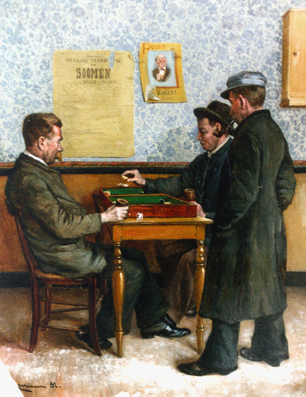 Jan Ludovicus Moerman | The game, oil on panel, 27.0 x 21.3 cm, signed l.l. and dated '92